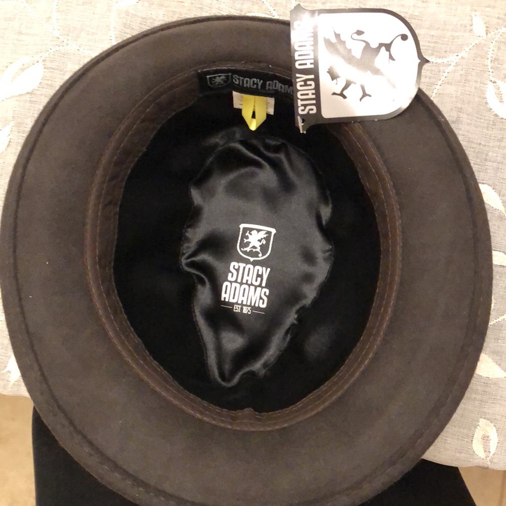 Stacy Adams 100% Wool CHOCOLATE Fedora Hat MEDIUM - Picture 9 of 13